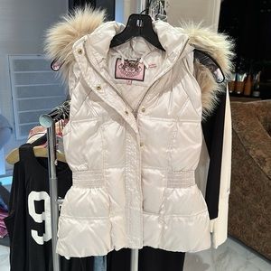 juicy couture off white fur vest